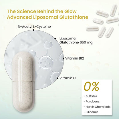 Vlado's Himalayan Organics Liposomal Glutathione 650mg+ with N-Acetyl L-Cysteine, Vitamin C & B12 | Advanced Liposomal Formula for High Absorption – 30 Veg Capsules