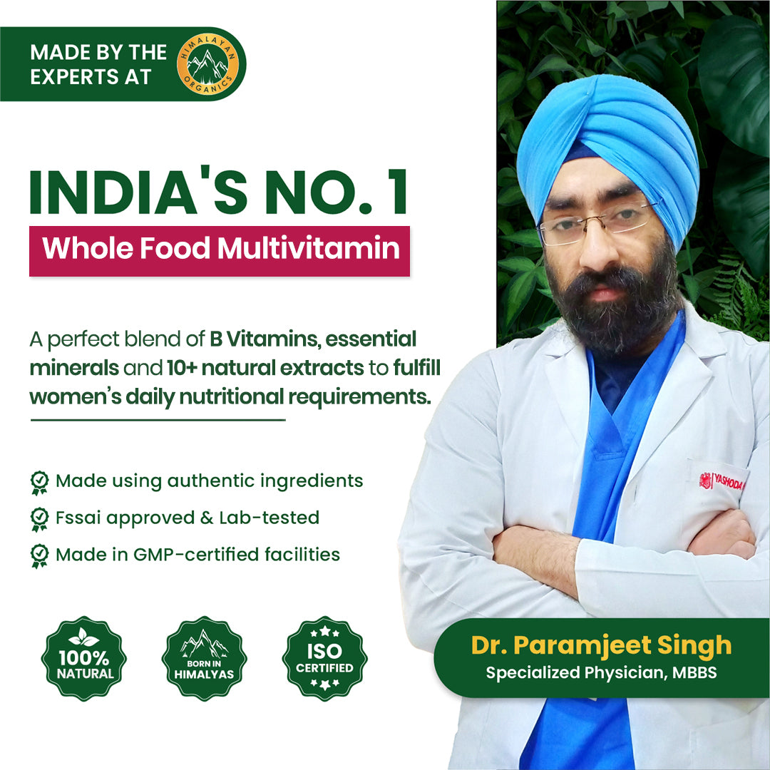 Vlado's Himalayan Organics Whole Food Multivitamin for Women || 60 Veg Capsules