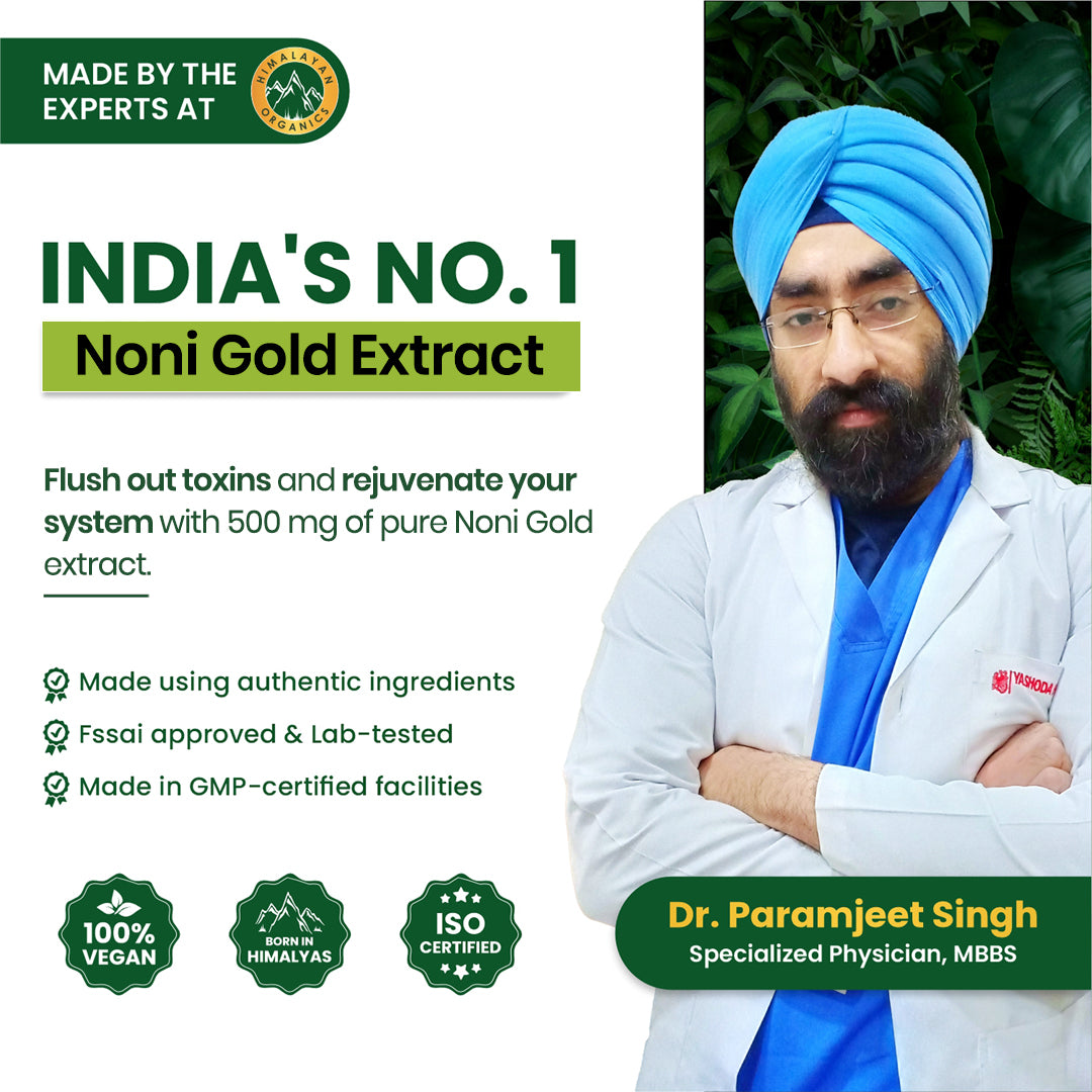 Vlado's Himalayan Organics Noni Gold Extract Body Detoxifier Supplement - 90 Veg Capsules