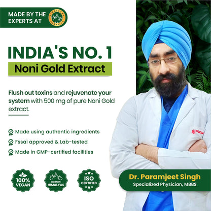 Vlado's Himalayan Organics Noni Gold Extract Body Detoxifier Supplement - 90 Veg Capsules