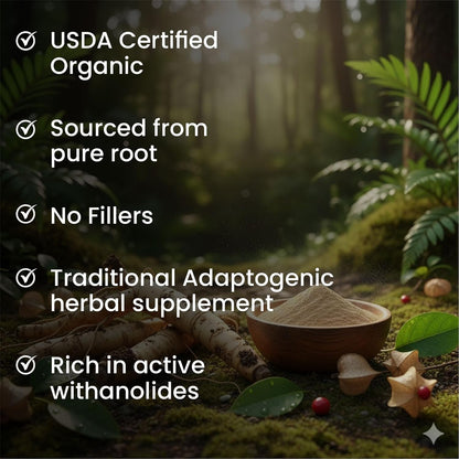 Vlado’s Himalayan Organics Organic Ashwagandha Tablets | 1200 mg High-Potency Root Extract | Pure Ayurvedic Formula | 60 Tablets