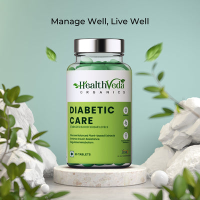 Health Veda Organics Diabetic Care Supplements - 60 Veg Tablets