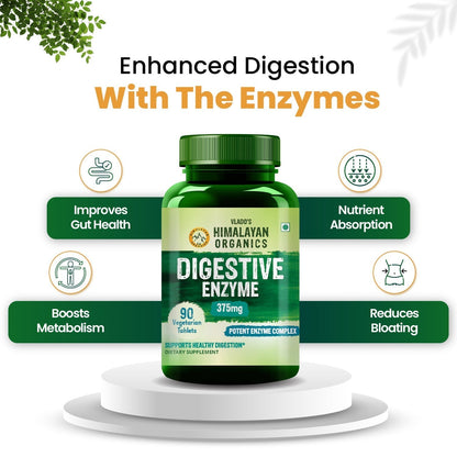 Vlado's Himalayan Organics Digestive Enzyme for Healthy Digestion- 90 Veg Tablets