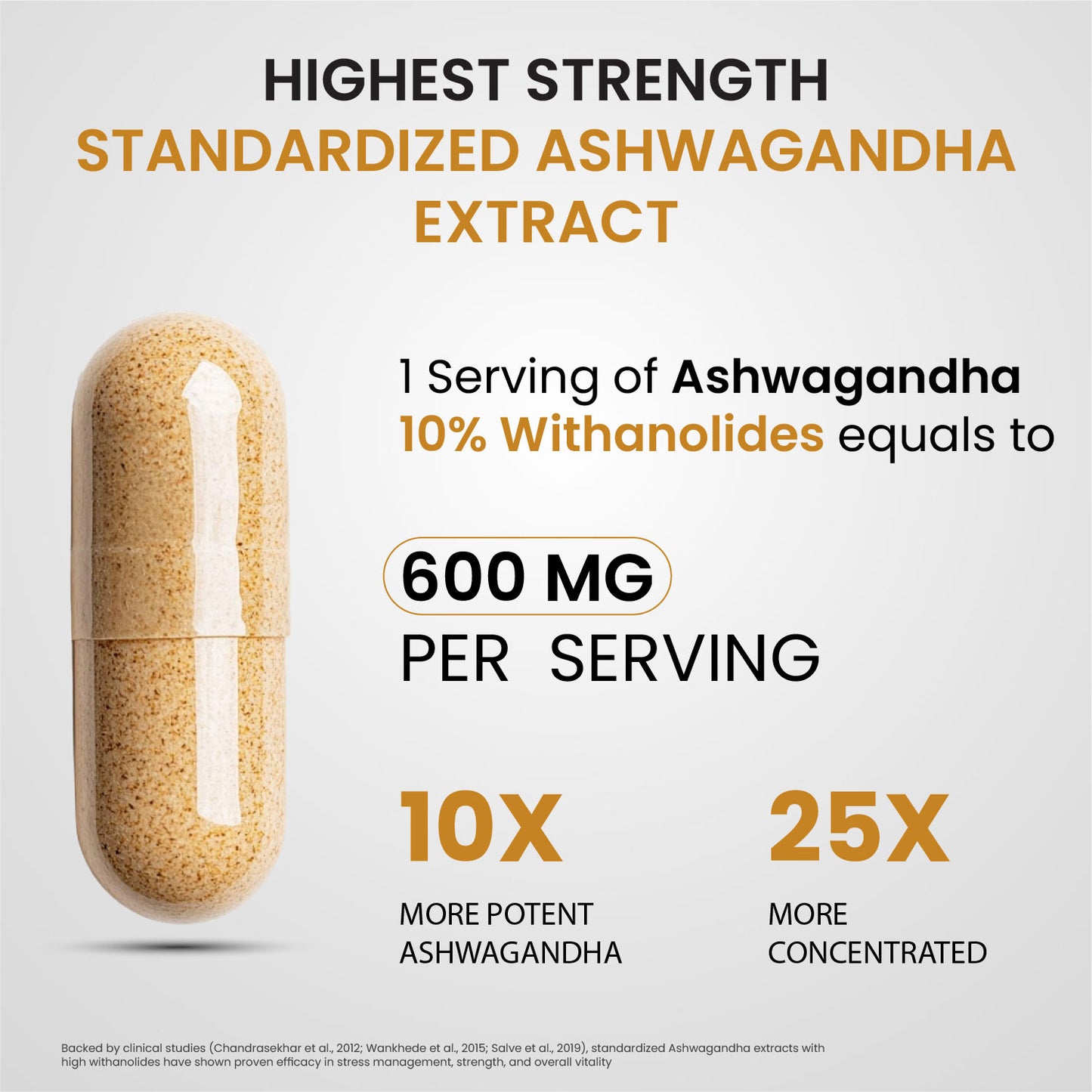 Vlado's Himalayan Organics Pure Ashwagandha Capsules | 10% Withanolides | 600 mg Ultra High Potency | Root-Only Extract | 30 Veg Capsules