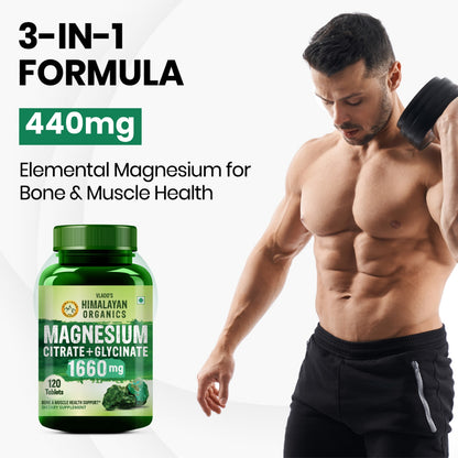 Vlado's Himalayan Organics Magnesium Complex Supplement | 1660mg- 120 Veg Tablets