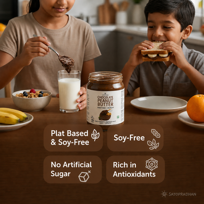Dark Chocolate Peanut Butter 500g - Crunchy & Sweetened with Jaggery - Healthy Chocolate Spread