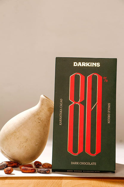 Darkins Dark Chocolate | 80% Dark Chocolate Single Origin | 65 Gm Each Pack of 2