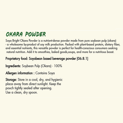 Soya Bright Okara Powder 195g | Soybean Pulp Powder | Gluten Free