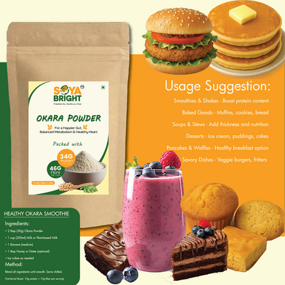 Soya Bright Okara Powder 195g | Soybean Pulp Powder | Gluten Free
