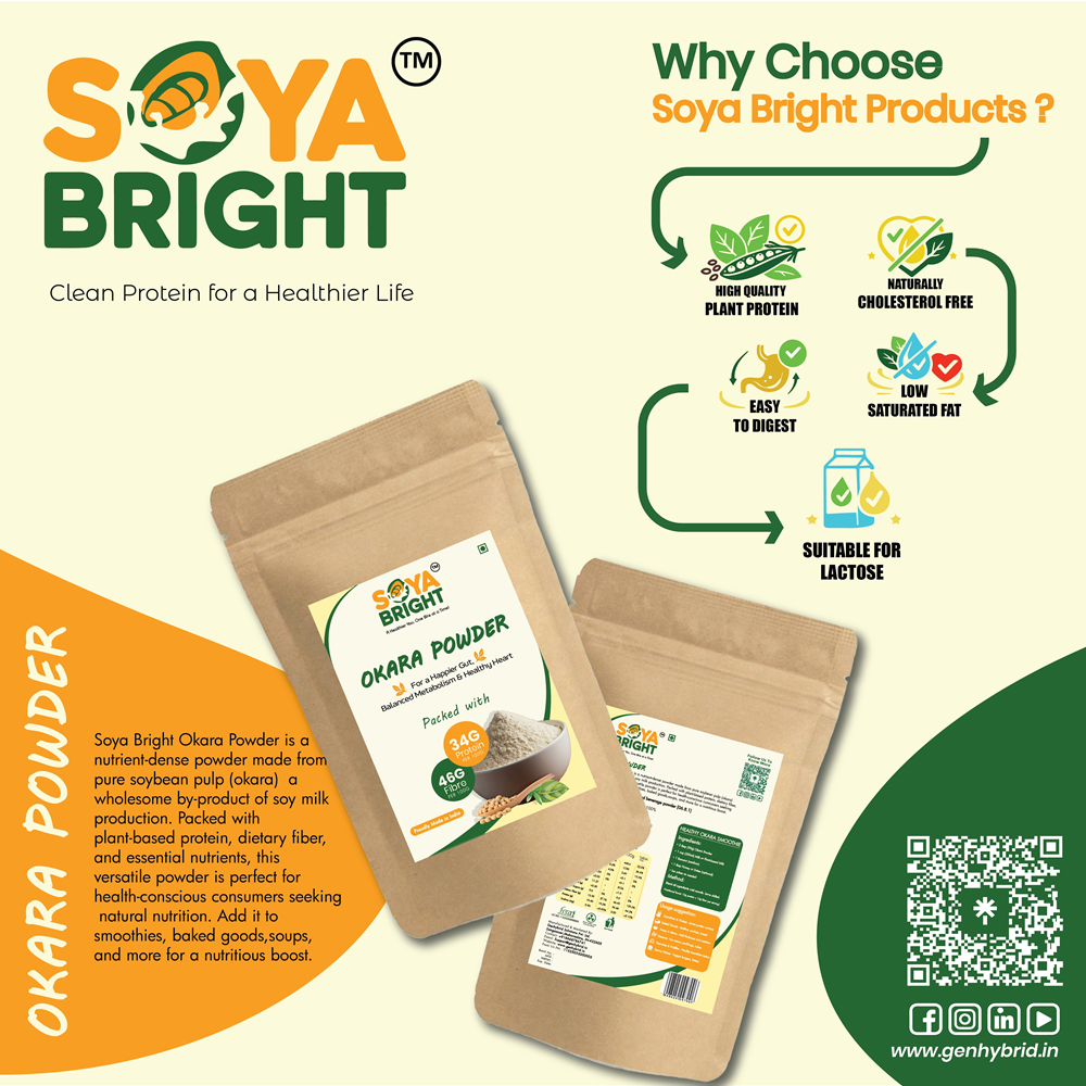 Soya Bright Okara Powder 195g | Soybean Pulp Powder | Gluten Free