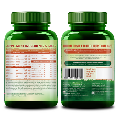 Vlado's Himalayan Organics Plant Based Multivitamin with 60+ Extracts- 60 Vegetarian Capsules