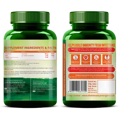 Vlado's Himalayan Organics Vitamin C Supplement with Amla Extract | Plant-Based Formula | 120 Veg Tablets