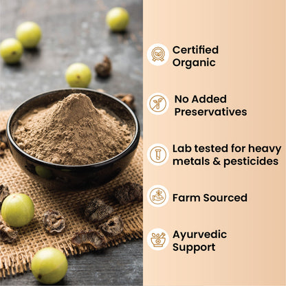 Vlado’s Himalayan Organics Triphala Powder | Ayurvedic Blend of 3 Fruits | 100g