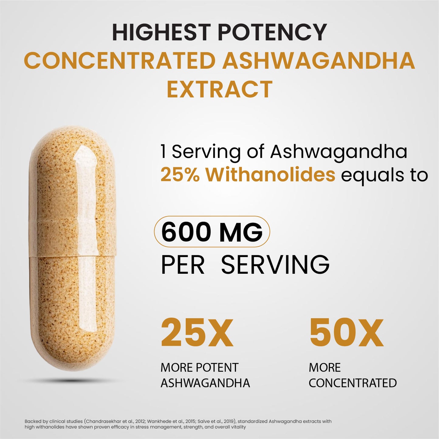 Vlado’s Himalayan Organics Ashwagandha 25% Withanolides – High-Potency 600 mg Extract – Lab-Tested | 30 Capsules