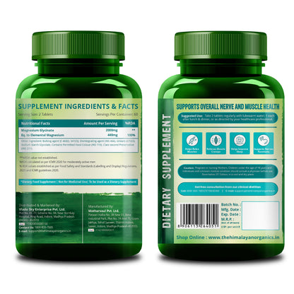 Vlado's Himalayan Organics Chelated Magnesium Glycinate | 120 Vegan Tablets