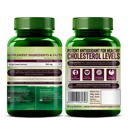 Vlado's Himalayan Organics Grape Seed Extract 500mg/Serving 90 Veg Capsules