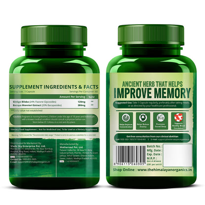 Vlado's Himalayan Organics Ginkgo Biloba 24% Flavone Glycoside 60 Veg Capsules