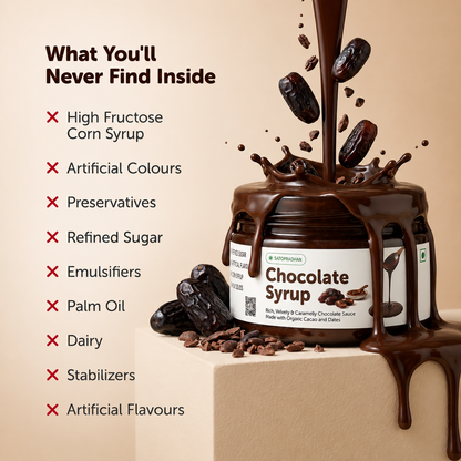 Chocolate Syrup 200g | Date-Sweetened Chocolate Sauce with Real Cacao | No Refined Sugar, No Artificial Flavours