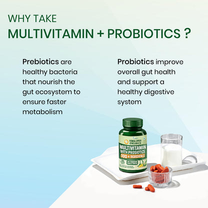 Vlado's Himalayan Organics Multivitamin for Men & Women with 100  Ingredients | With Probiotics, Herbal Extracts & Minerals | 180 Veg Tablets