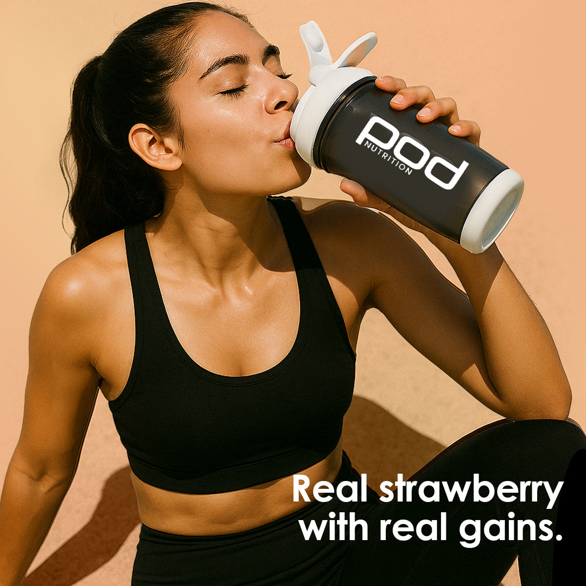 POD NUTRITION Pea Protein Isolate Powder | Vegan Plant Protein, No Added Sugar, Dairy Free| Clean & Easy to Digest with Essential Amino Acids (1kg, Real Strawberry)