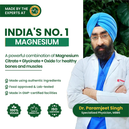 Vlado's Himalayan Organics Magnesium Complex Supplement | 1660mg- 120 Veg Tablets