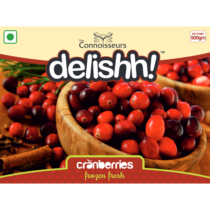 Delishh Frozen Cranberry, 500gm (Bangalore Only)