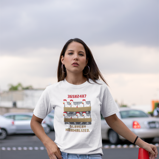Slavary Normalised Polutry — Women's Half Sleeve Round Neck T-Shirt