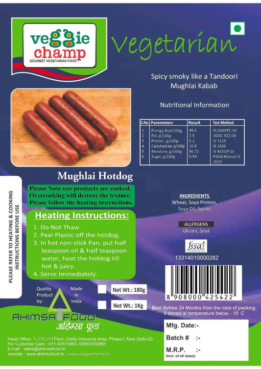 Veggie Champ Plant-Based Mughlai Hotdog