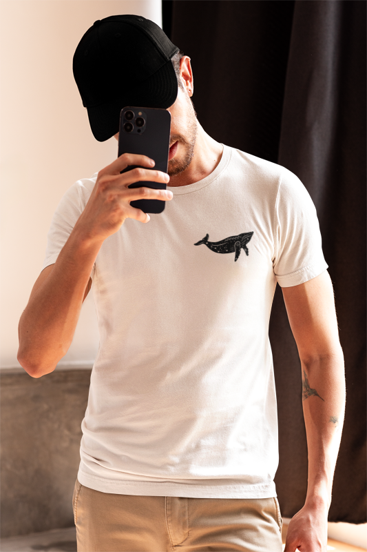 Humanity is cool but animal rights is dope (whale) (male/unisex-vd-t-shirt)