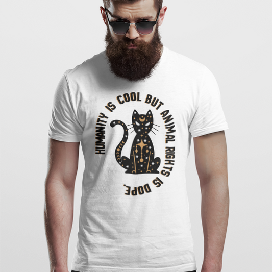 Humanity is cool but animal rights is dope (cat)