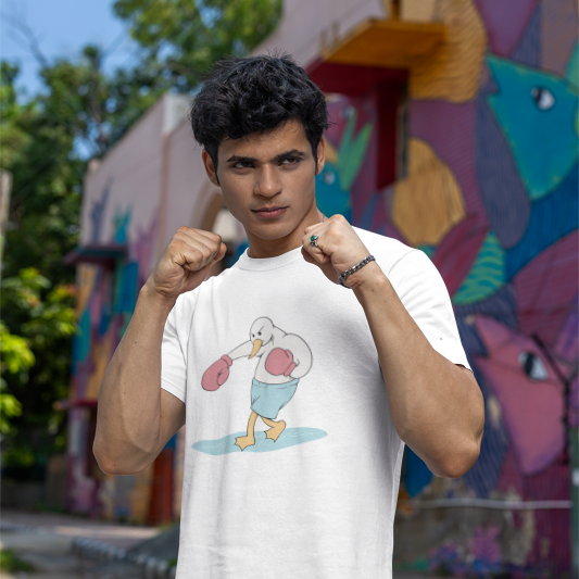 Humanity is cool but animal rights is dope (duck) (male/unisex-vd-t-shirt)