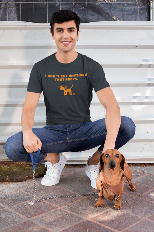 I don't eat anything that poops (dog) (male/unisex-vd-t-shirt)