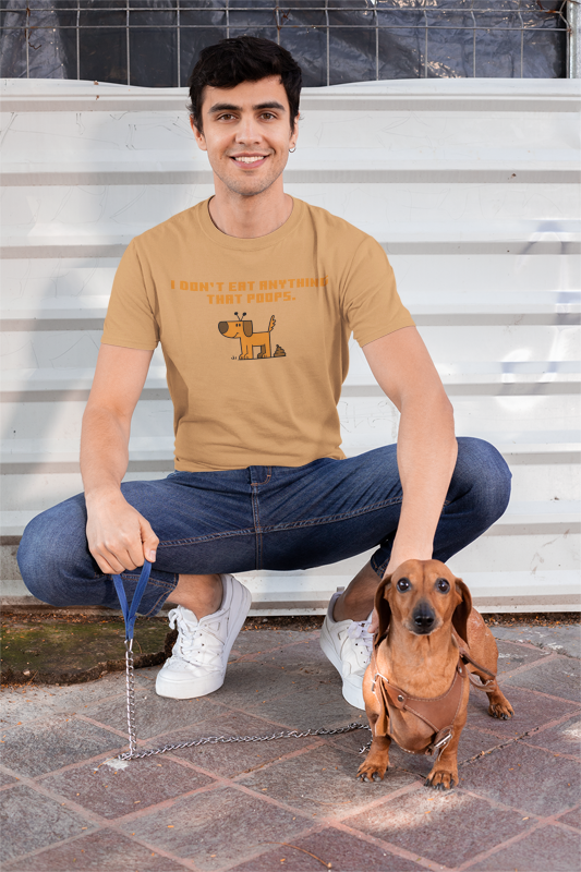 I don't eat anything that poops (dog) (male/unisex-vd-t-shirt)