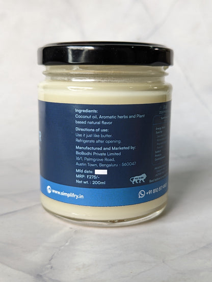 Simplifry VE-BUTTR, 200ml [Coconut oil based]
