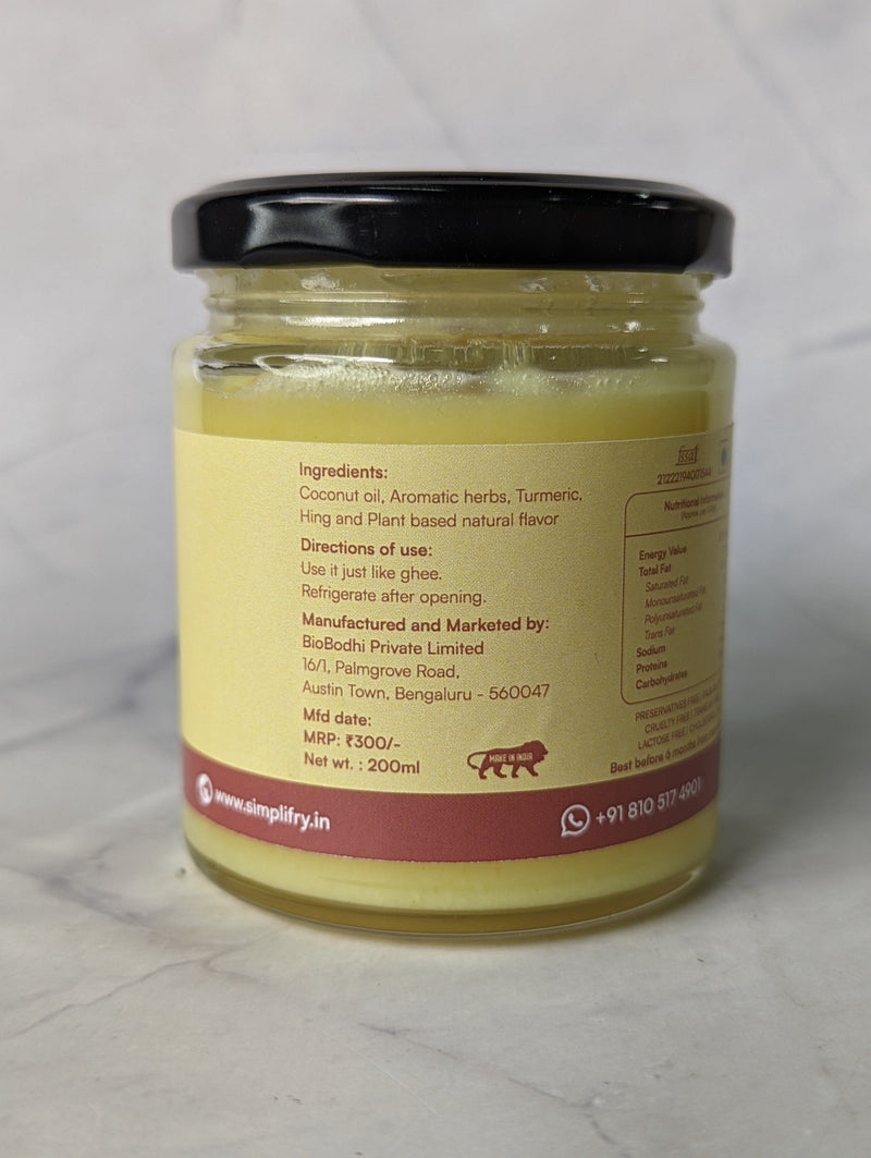 Simplifry VE-GEE, 200ml [Coconut oil based]