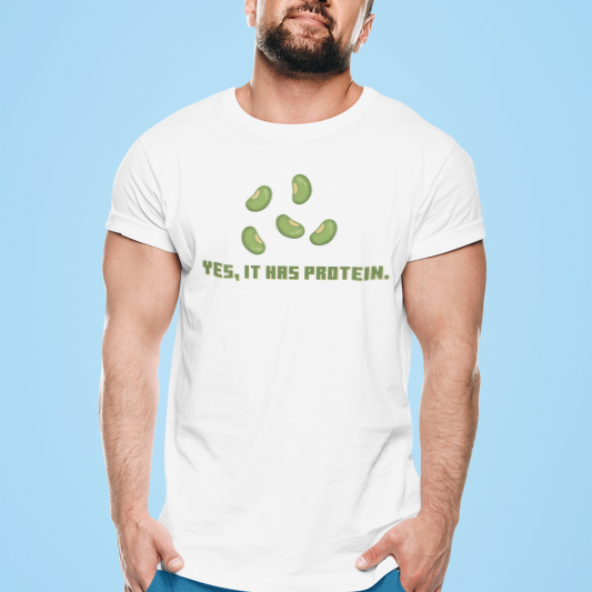 It has protein (mung) (male/unisex-vd-t-shirt)