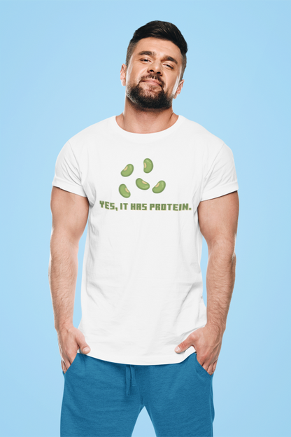 It has protein (mung) (male/unisex-vd-t-shirt)