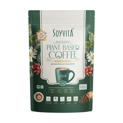 Soyvita Plant Based Instant Coffee Premix | With prebiotics & Probiotics | Serves – 20 (400 Gms)