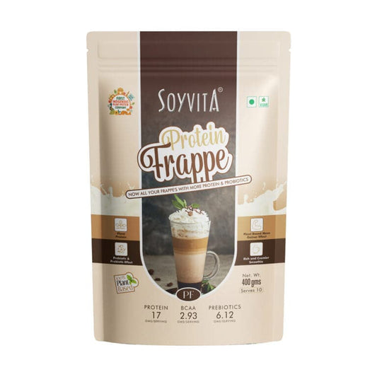 Soyvita Protein Frappe with Prebiotics and Probiotics | Non Dairy | Serves – 10 (400 Gms)