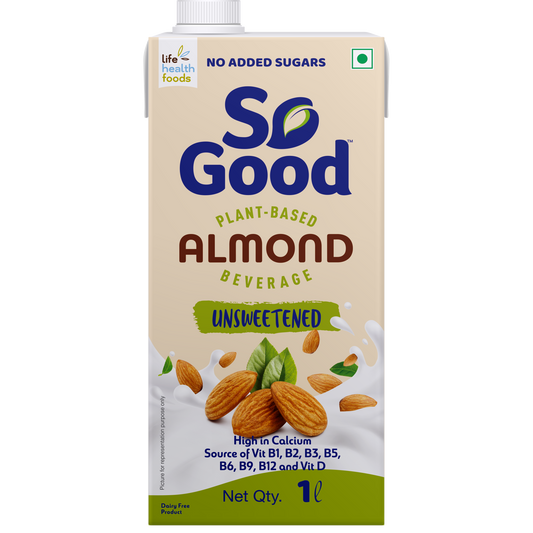 So Good Almond Fresh, Natural Unsweetened Beverage, 1Lit