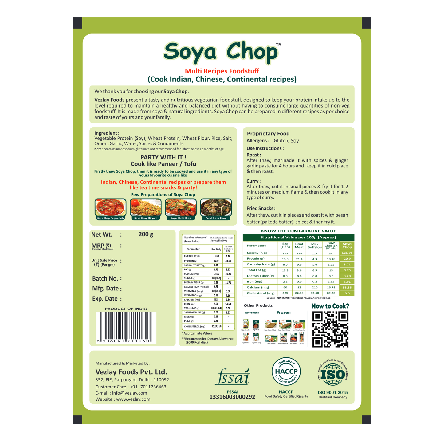 Vezlay Soya Chaap, 200gm