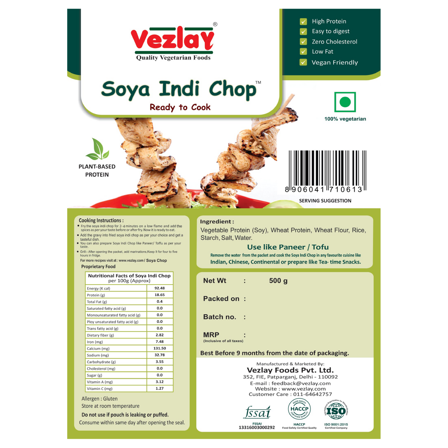 Vezlay Soya Indi Chop, 500gm