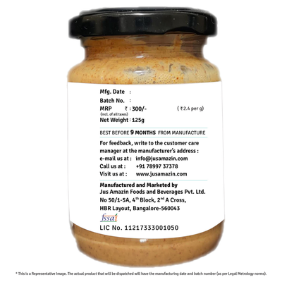 Jus Amazin Almond Butter All Natural-125g
