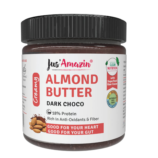 Jus Amazin Creamy Almond Butter – Dark Chocolate (200g)