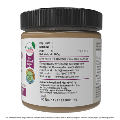 Jus Amazin Crunchy Almond Butter – With Flaxseeds (200g)