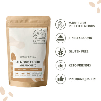 Ecotyl Almond Flour (Blanched) | Gluten Free | Keto Friendly | 200g