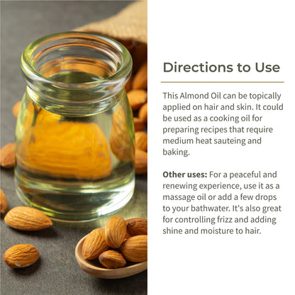 Ecotyl Cold Pressed Almond Oil - Sweet | For Haircare & Skincare | 100ml