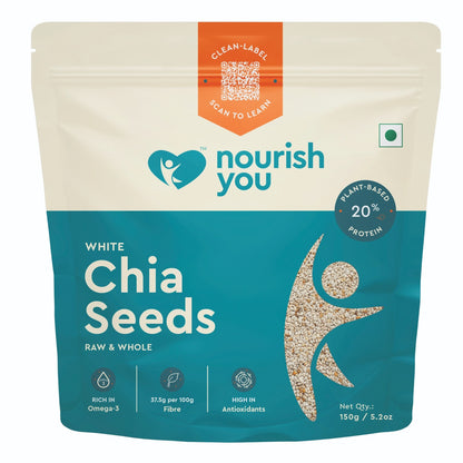 NOURISH YOU Raw Authentic White Chia Seeds (150g)