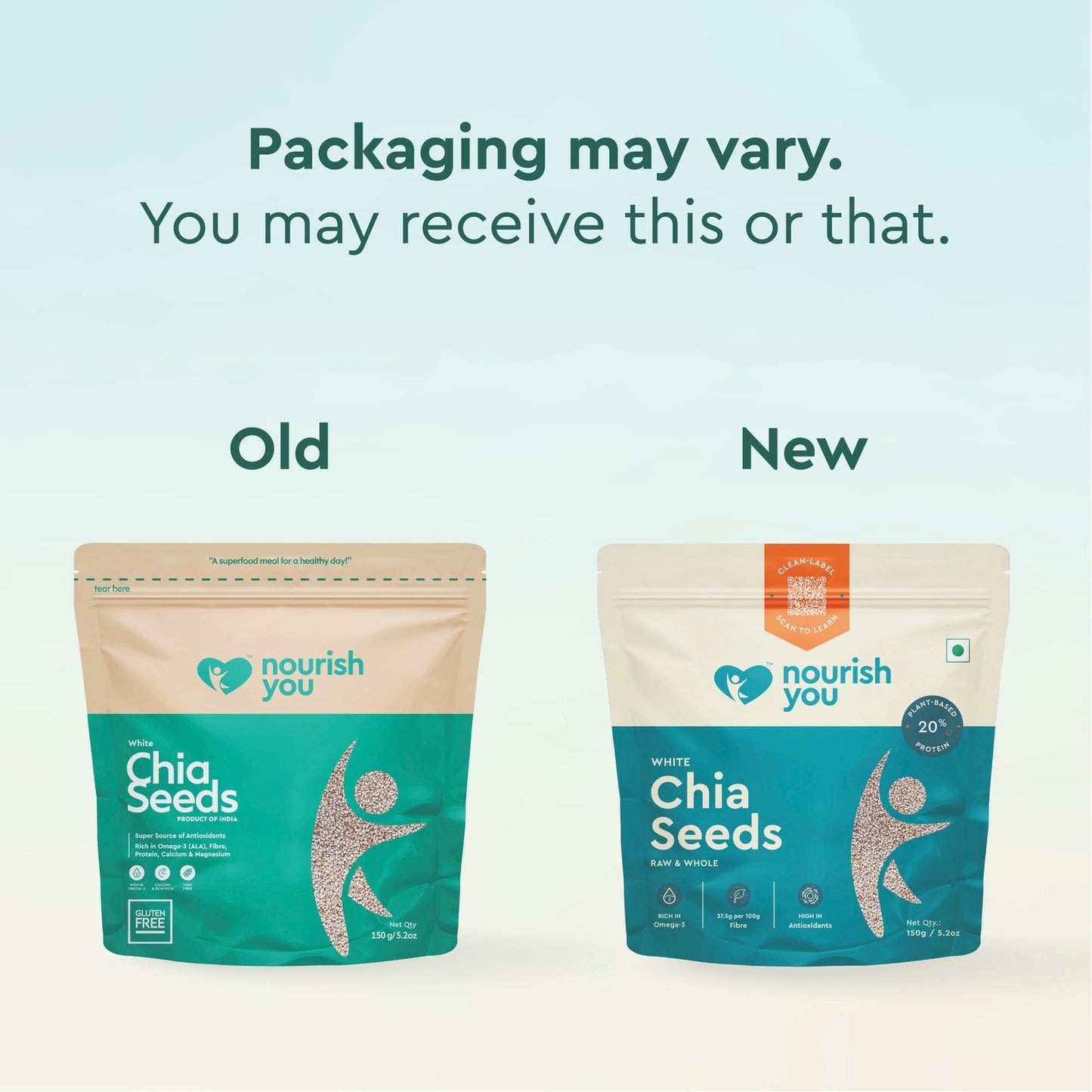 NOURISH YOU Raw Authentic White Chia Seeds (150g)