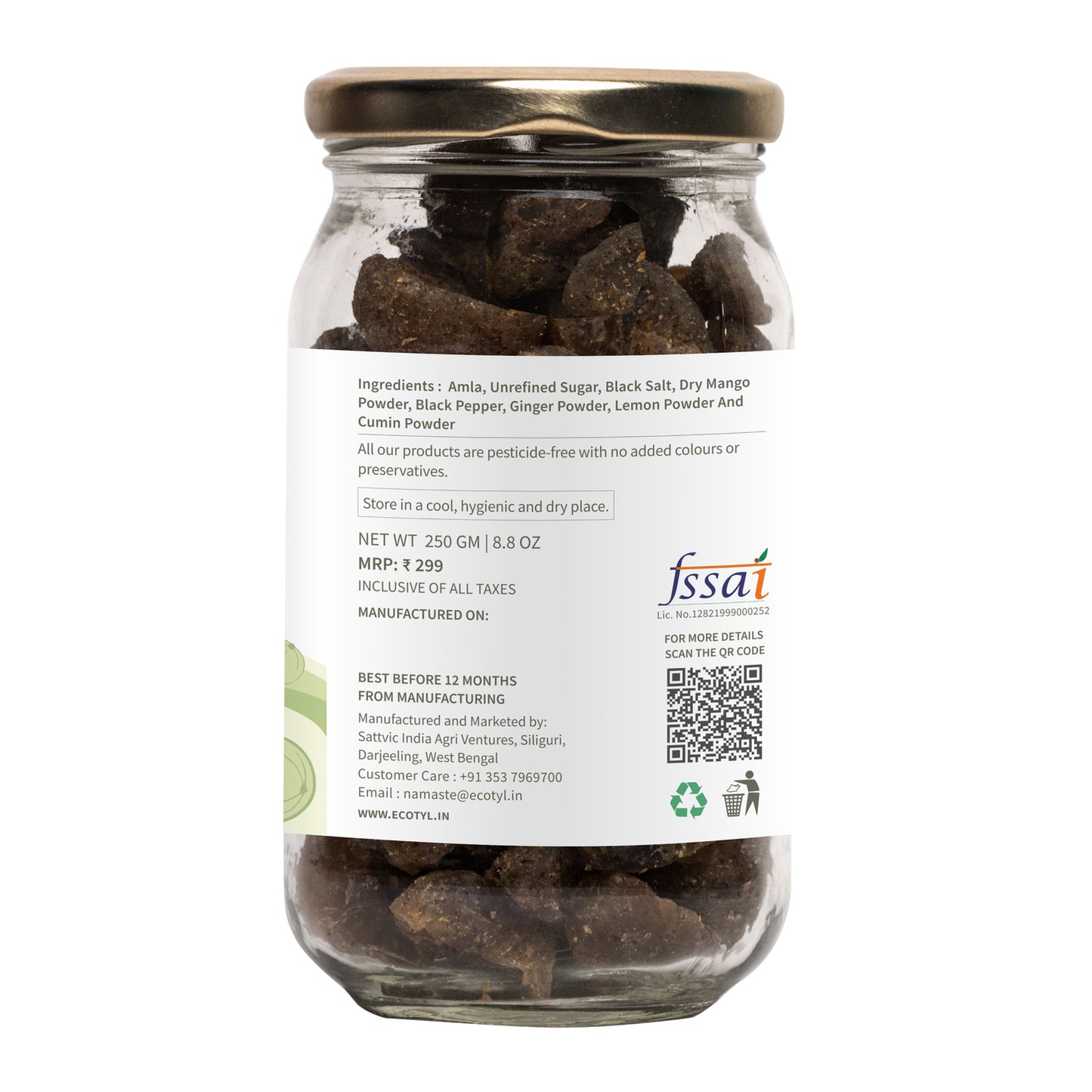 Ecotyl Amla Candy (Chatpata) | After Meal Digestive | 250g